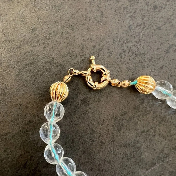 Crystal Quartz Bead Necklace Gold-Filled Clasp - Picture 5 of 8